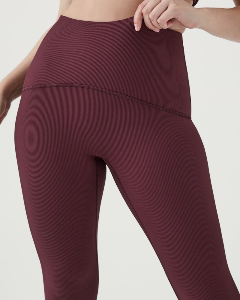 Leggins Spanx Booty Boost® Active Contour Rib 7/8 Mujer Burdeos | RM5061289