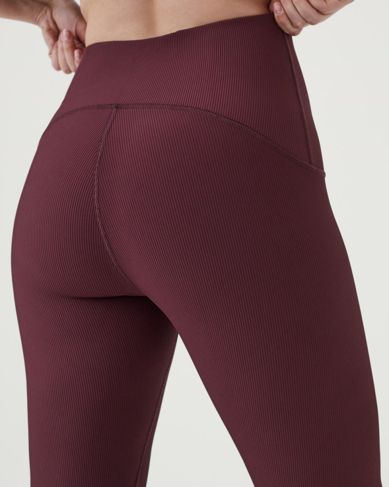 Leggins Spanx Booty Boost® Active Contour Rib 7/8 Mujer Burdeos | RM5061289