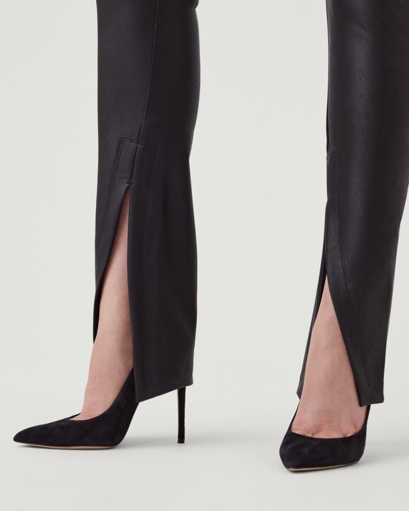 Leggins Spanx Cuero-Like Front Slit Flaco Mujer Negras | NK3987126