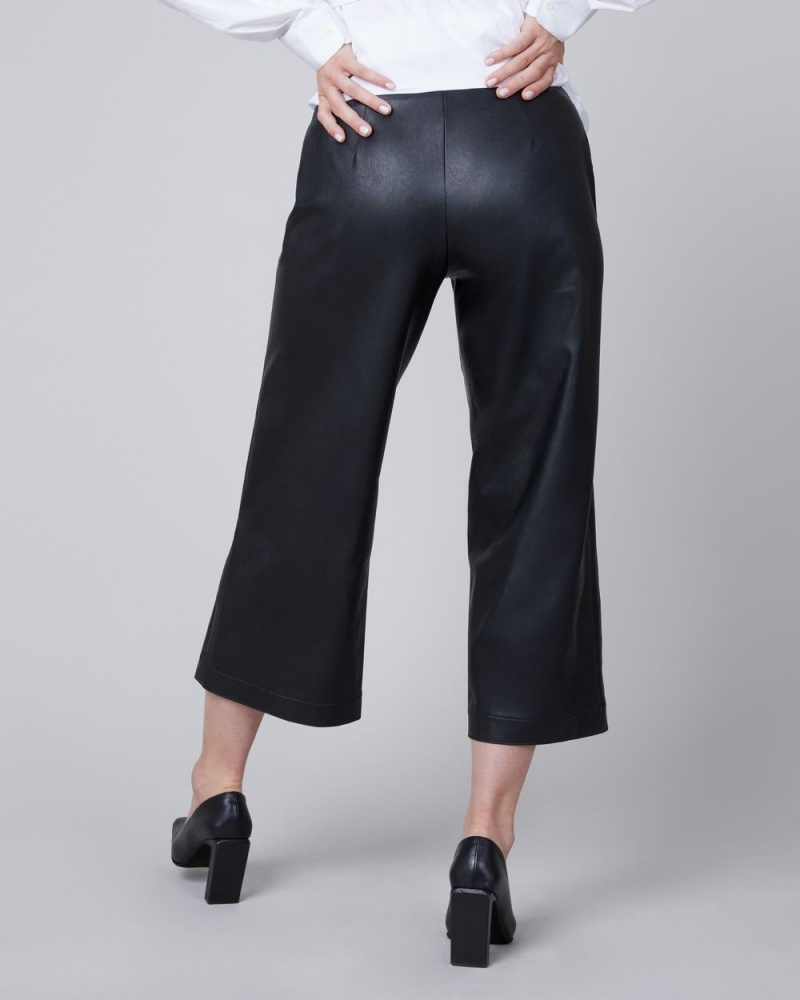 Pantalon Spanx Cuero-Like Culottes Mujer Negras | KA3825716