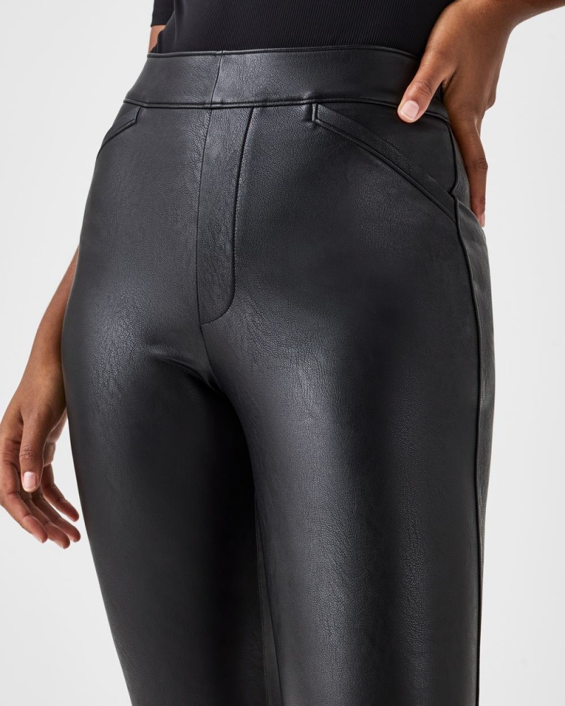 Pantalon Spanx Cuero-Like Flare Mujer Negras | LX2534108