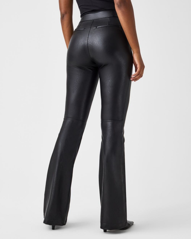 Pantalon Spanx Cuero-Like Flare Mujer Negras | LX2534108