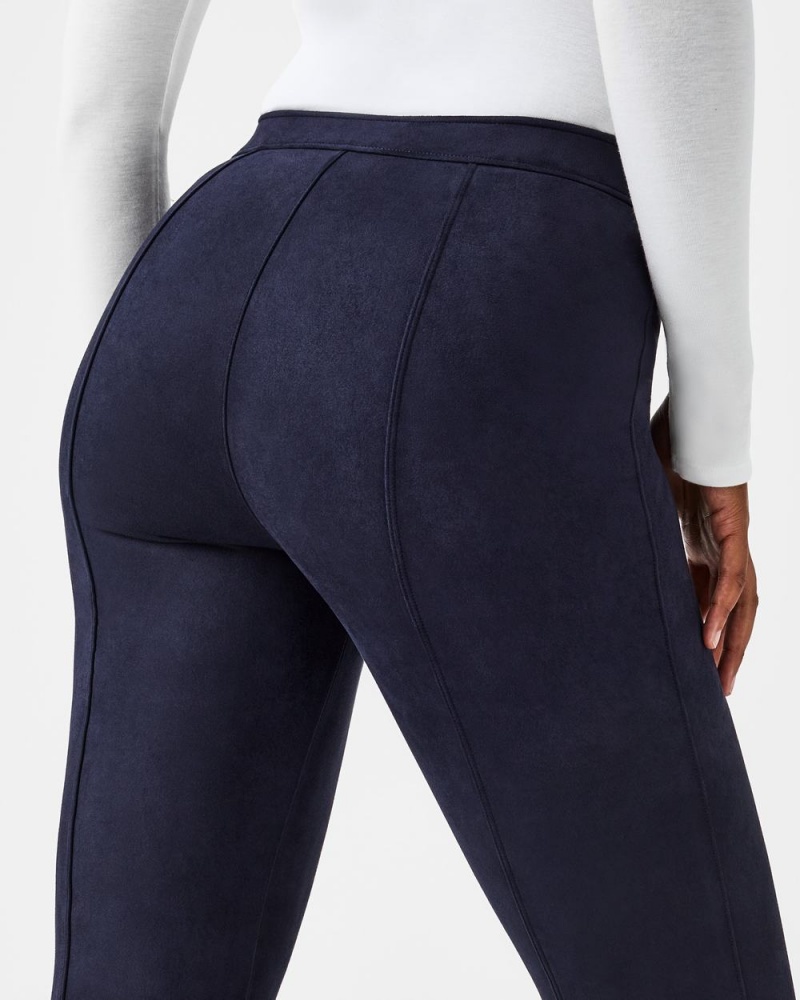 Pantalon Spanx Faux Gamuza Flare Mujer Azul Marino | MN6534829