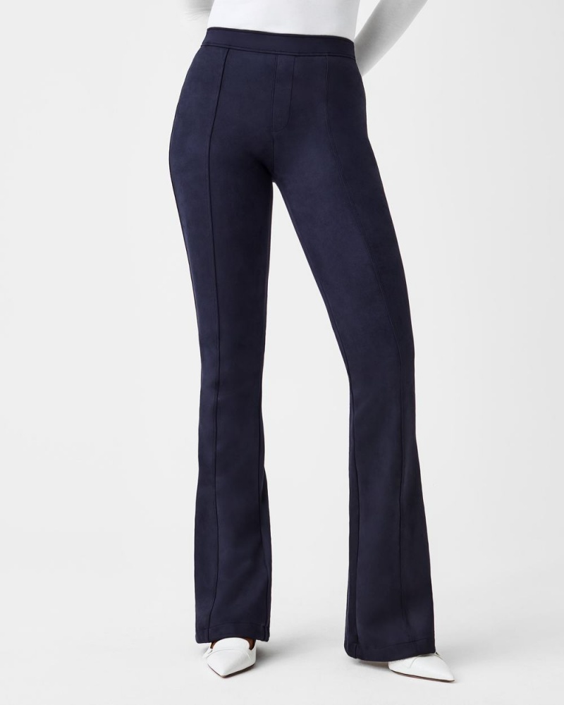 Pantalon Spanx Faux Gamuza Flare Mujer Azul Marino | MN6534829