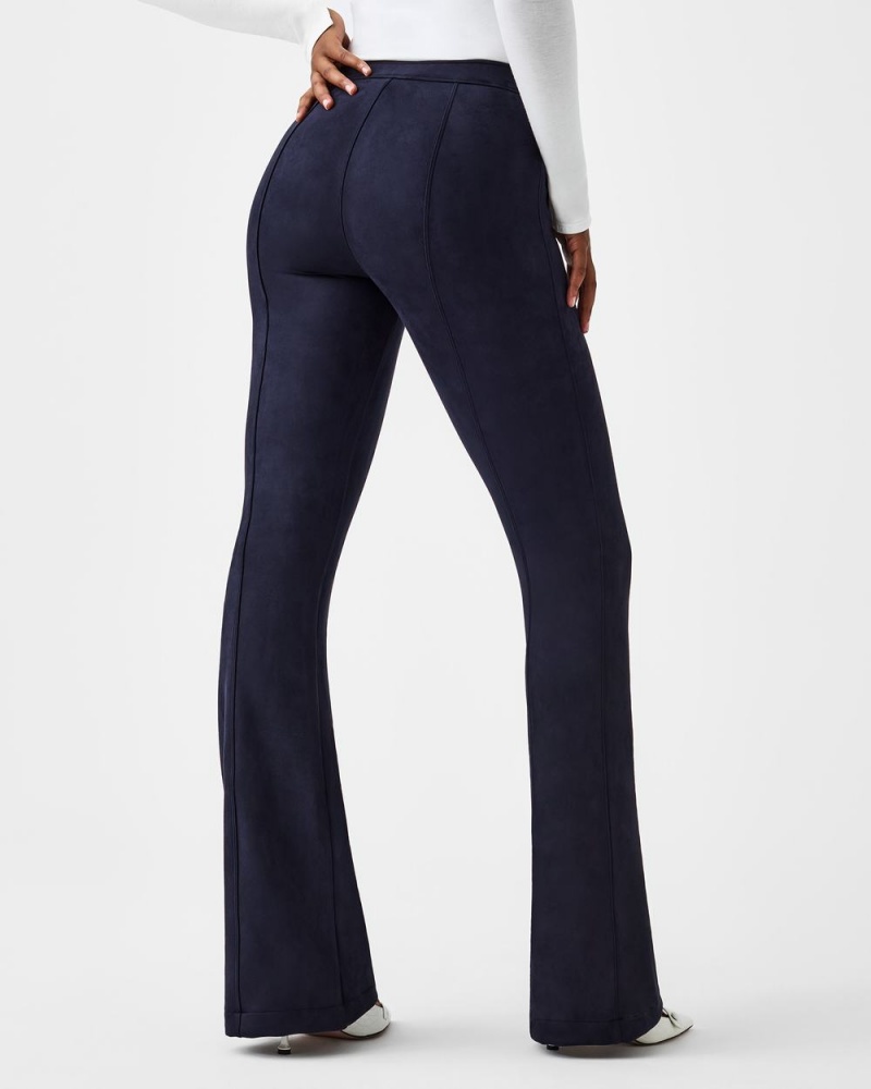 Pantalon Spanx Faux Gamuza Flare Mujer Azul Marino | MN6534829