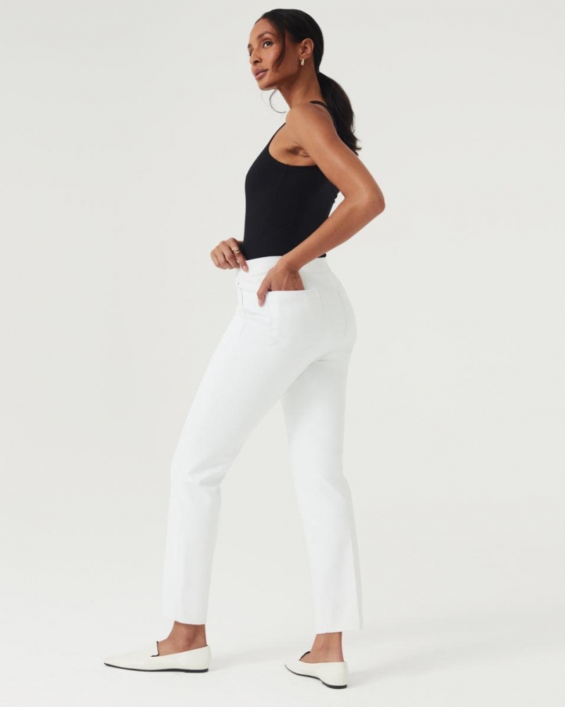 Pantalon Spanx On-the-Go Ankle Slim Directo Pant with Ultimate Opacity Tecnologia Mujer Blancas | EW8214390