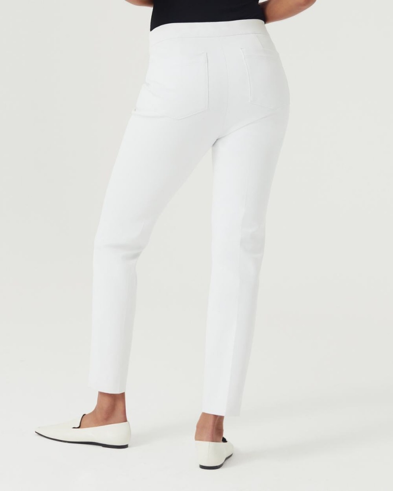 Pantalon Spanx On-the-Go Ankle Slim Directo Pant with Ultimate Opacity Tecnologia Mujer Blancas | EW8214390