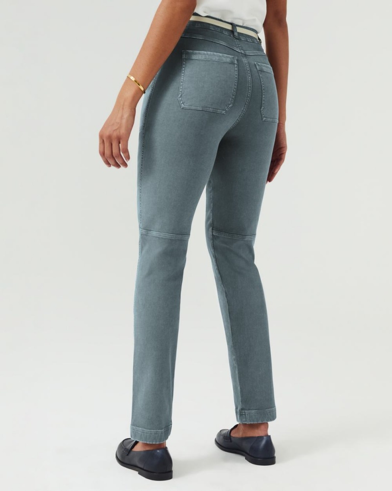 Pantalon Spanx Stretch Twill Directo Leg Mujer Azules Gris | JP7965840