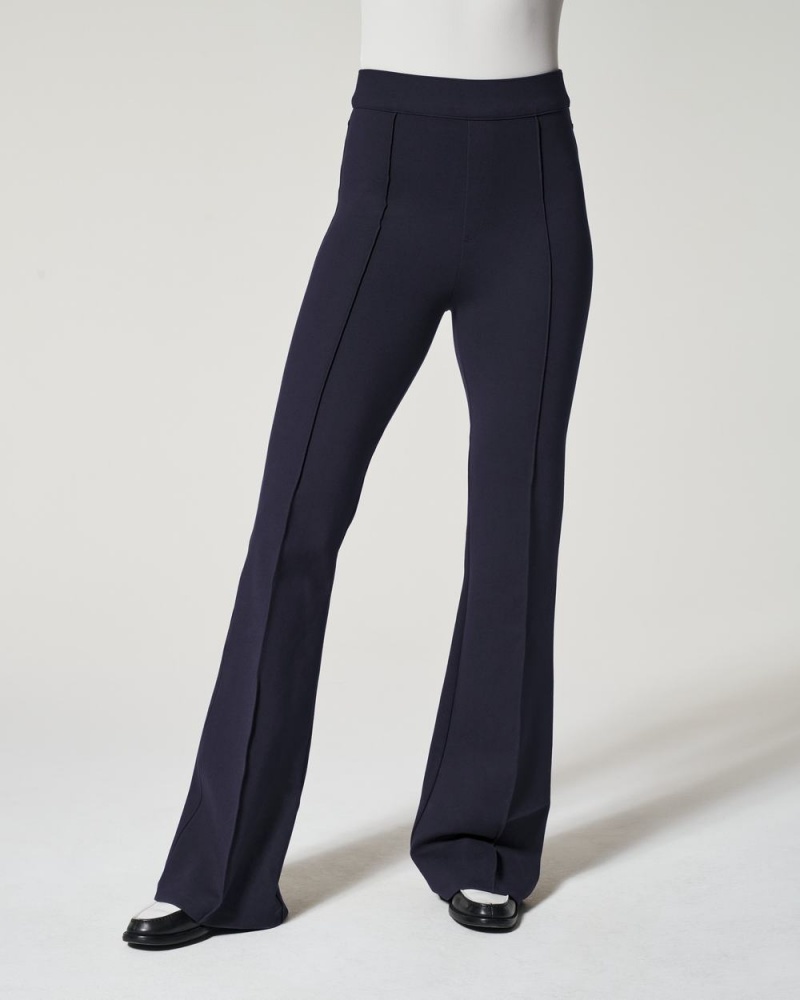 Pantalon Spanx The Perfect Pant, Hi-Rise Flare in Houndstooth Jacquard Mujer Azul Marino | SB3105248