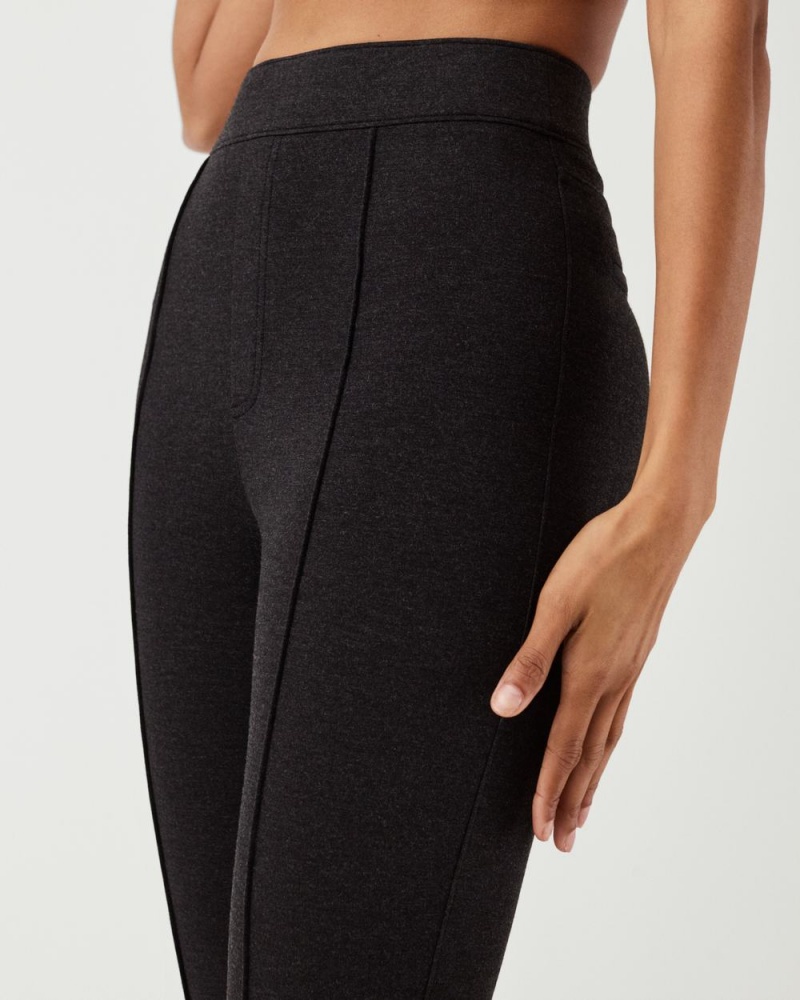 Pantalon Spanx The Perfect Pant, Hi-Rise Flare in Houndstooth Jacquard Mujer Gris | ZR0498521