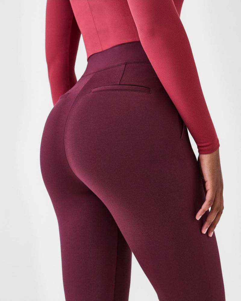 Pantalon Spanx The Perfect Pant, Kick Flare in Orange Pop Plaid Jacquard Mujer Fucsia | JI5397064