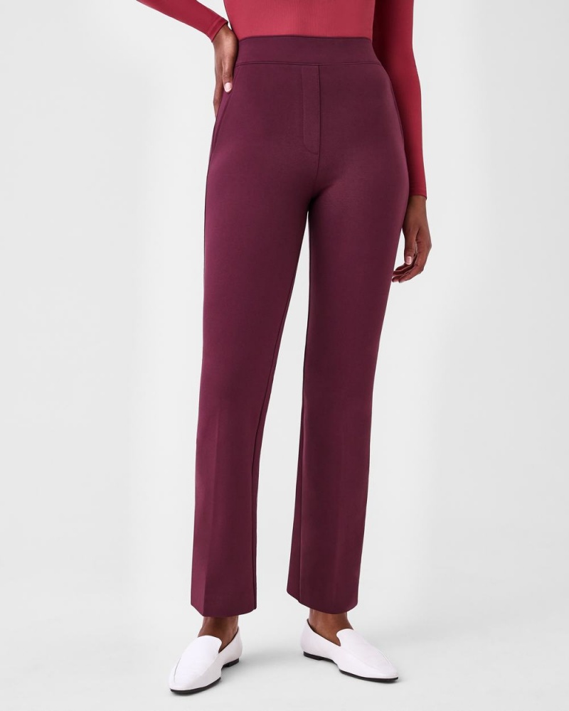 Pantalon Spanx The Perfect Pant, Kick Flare in Orange Pop Plaid Jacquard Mujer Fucsia | JI5397064