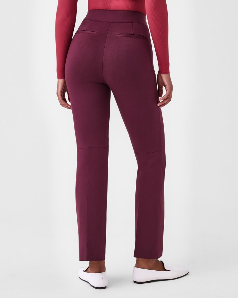 Pantalon Spanx The Perfect Pant, Kick Flare in Orange Pop Plaid Jacquard Mujer Fucsia | JI5397064