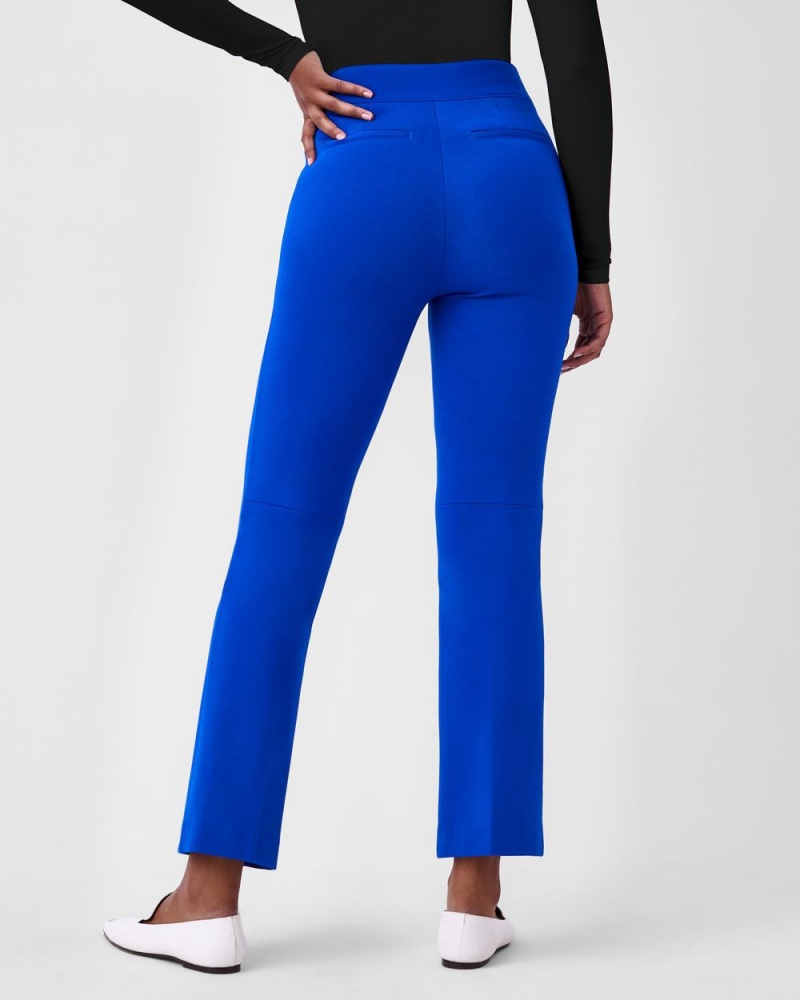 Pantalon Spanx The Perfect Pant, Kick Flare in Orange Pop Plaid Jacquard Mujer Azules | ER8734210