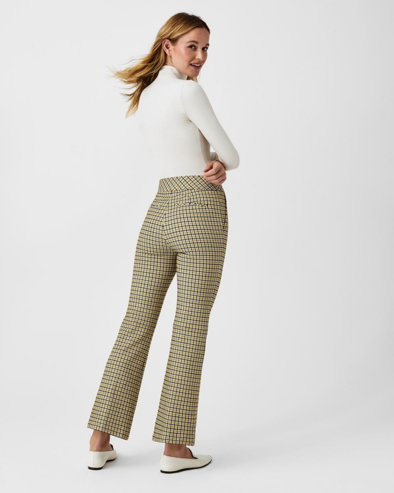 Pantalon Spanx The Perfect Pant, Kick Flare in Orange Pop Plaid Jacquard Mujer Dijon Houndstooth | KS4075392