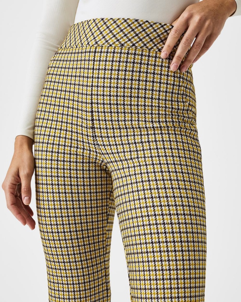 Pantalon Spanx The Perfect Pant, Kick Flare in Orange Pop Plaid Jacquard Mujer Dijon Houndstooth | KS4075392