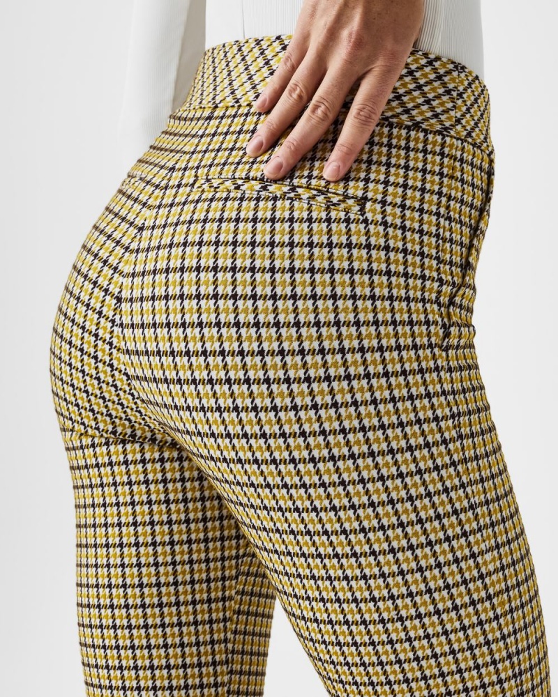 Pantalon Spanx The Perfect Pant, Kick Flare in Orange Pop Plaid Jacquard Mujer Dijon Houndstooth | KS4075392