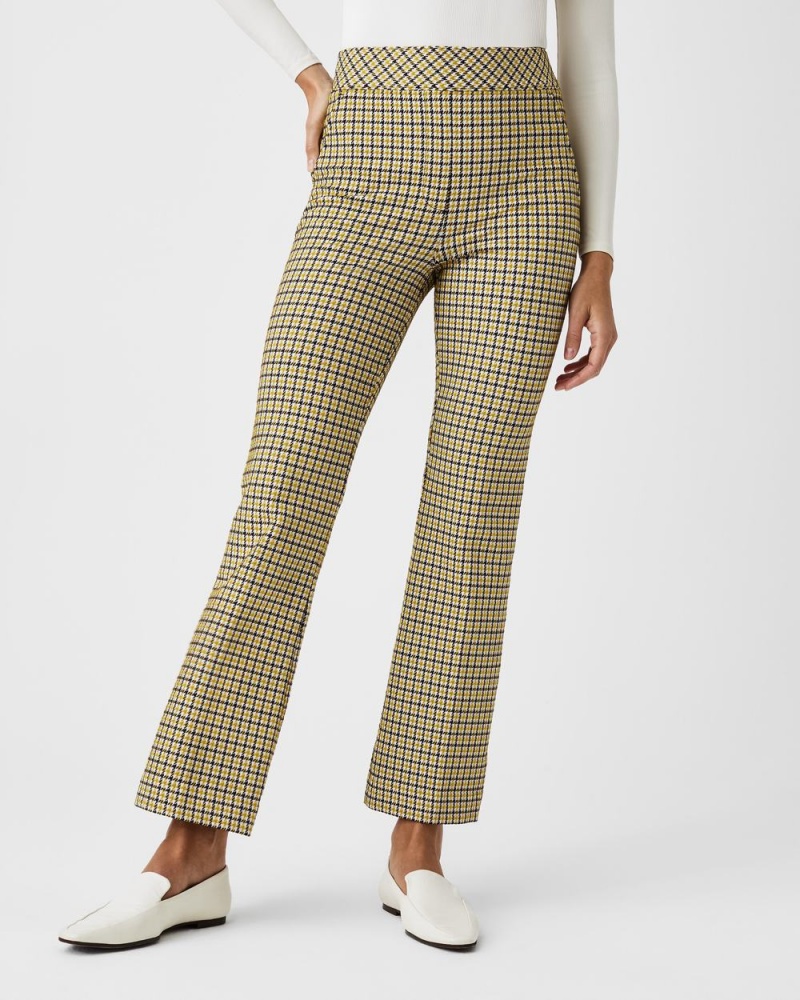 Pantalon Spanx The Perfect Pant, Kick Flare in Orange Pop Plaid Jacquard Mujer Dijon Houndstooth | KS4075392