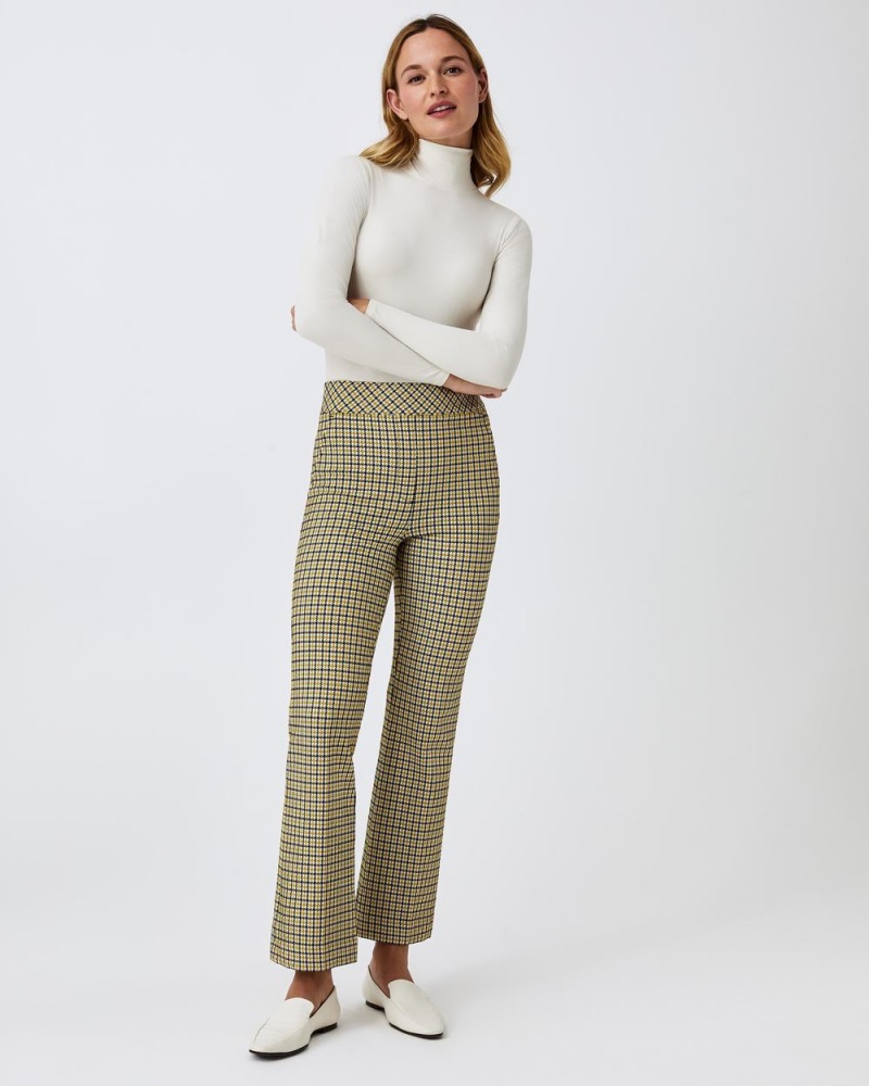 Pantalon Spanx The Perfect Pant, Kick Flare in Orange Pop Plaid Jacquard Mujer Dijon Houndstooth | KS4075392