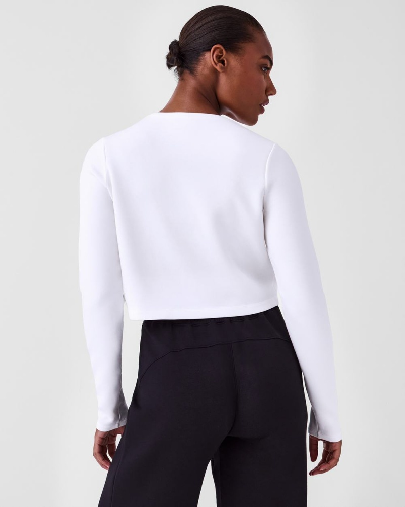 Tops Spanx AirEssentials Cropped Long Sleeve Mujer Blancas | XY2465089