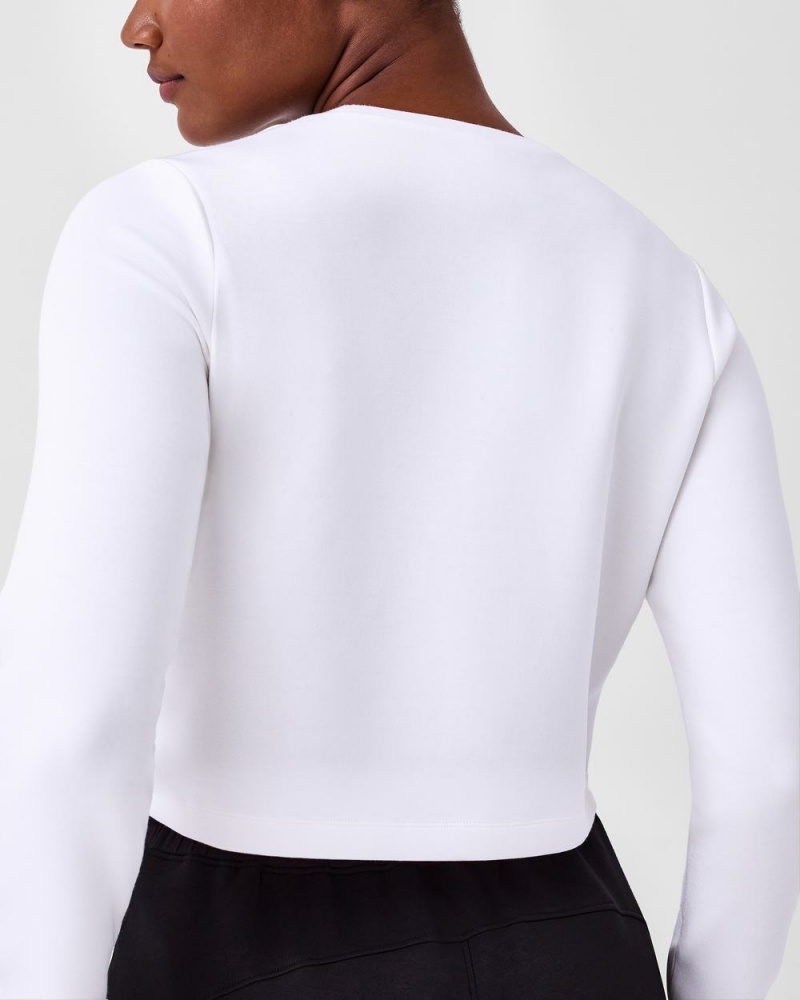 Tops Spanx AirEssentials Cropped Long Sleeve Mujer Blancas | XY2465089