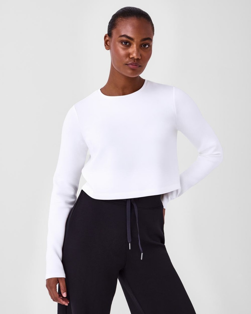 Tops Spanx AirEssentials Cropped Long Sleeve Mujer Blancas | XY2465089