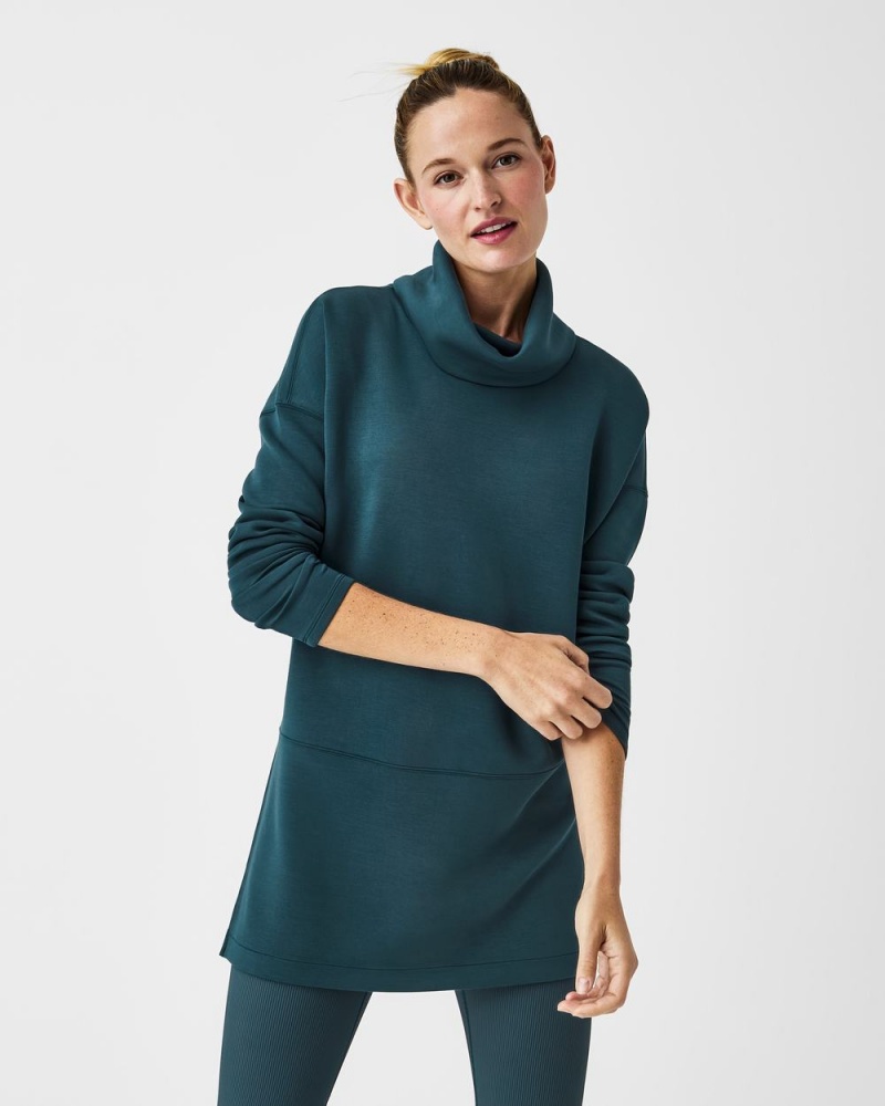 Tops Spanx AirEssentials Turtleneck Tunic Mujer Azules Oscuro | DO0576389