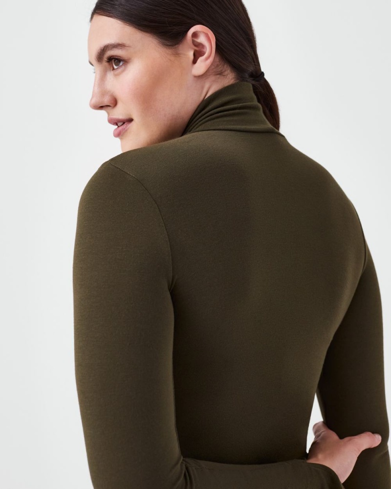 Tops Spanx Better Base Long Sleeve Turtleneck Mujer Verde | LX5194638