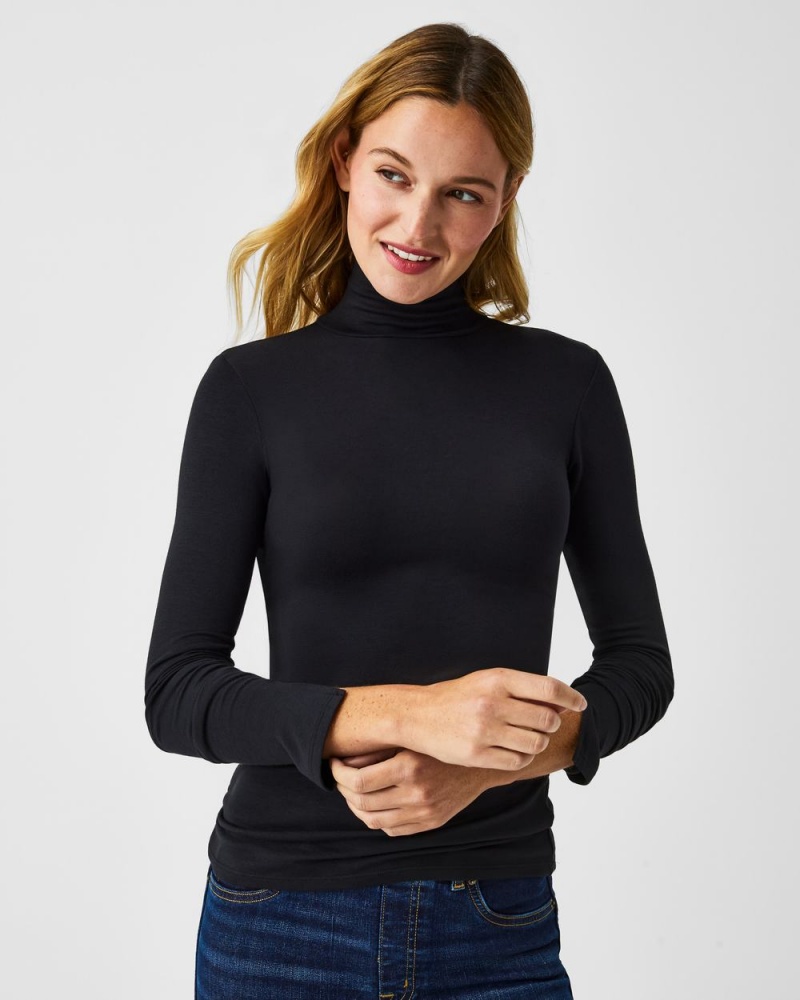 Tops Spanx Better Base Long Sleeve Turtleneck Mujer Negras | TC6784539