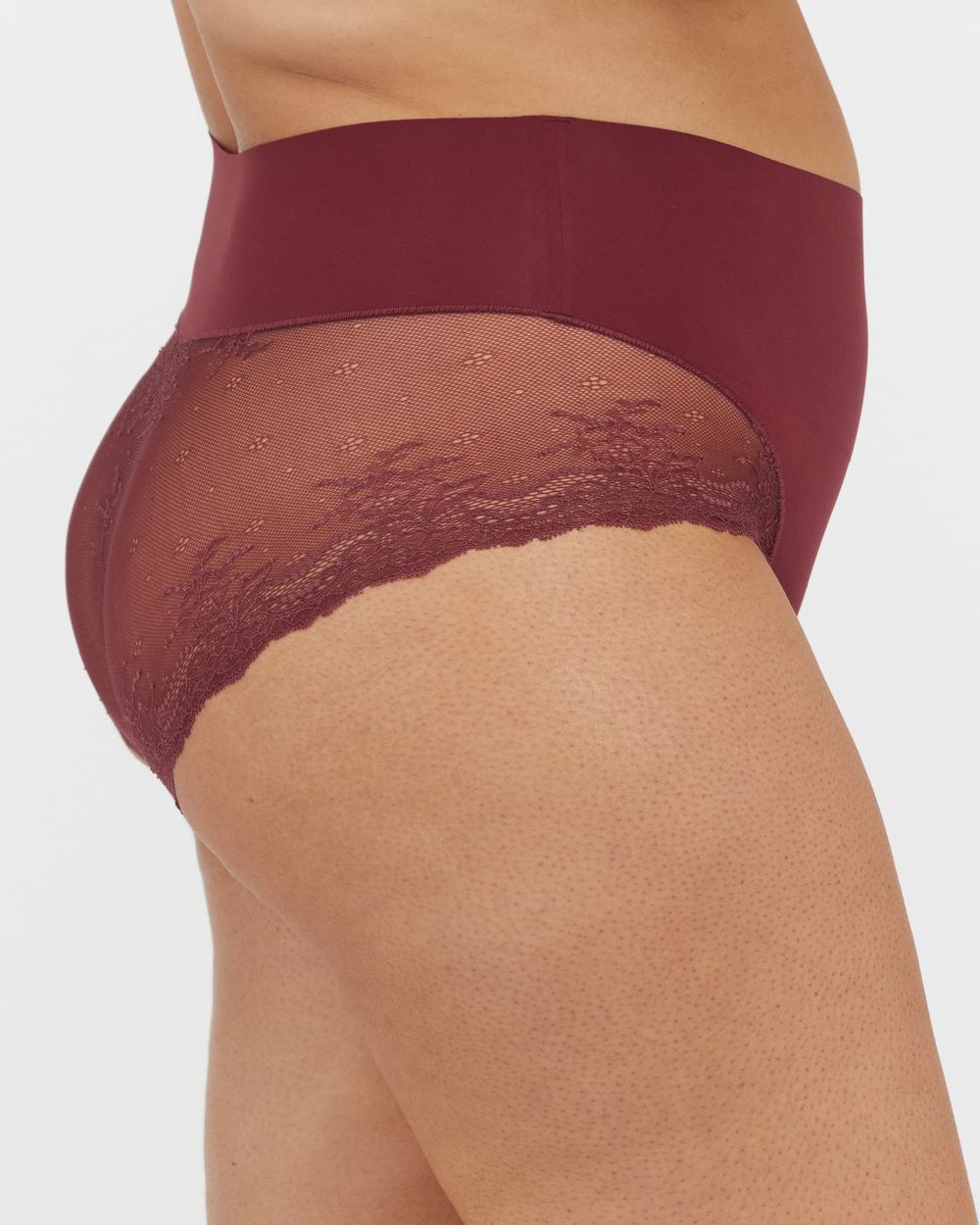 Bragas Spanx Undie-tectable® Encaje Hi-Hipster Mujer Burdeos | HK7356049